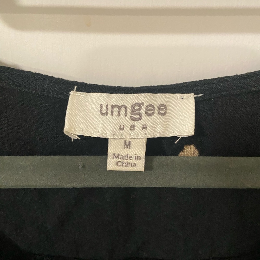 Umgee linen blend bleach dip dye frayed distressed casual T shirt dress size M - Picture 4 of 7